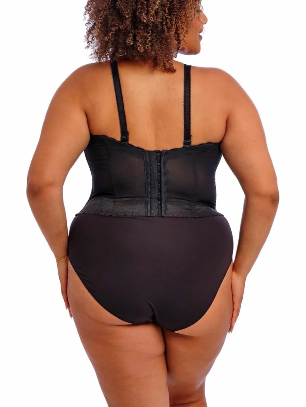 Goddess Black Lace Strapless Longline Bustier